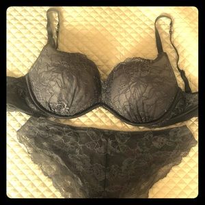 Victoria’s Secret gray lace bra and panties
